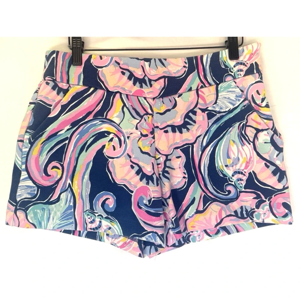 LILLY PULITZER Makenna Ponte Short Nauti Navy Size 2 Resort Beach Preppy Sirens - Picture 1 of 11